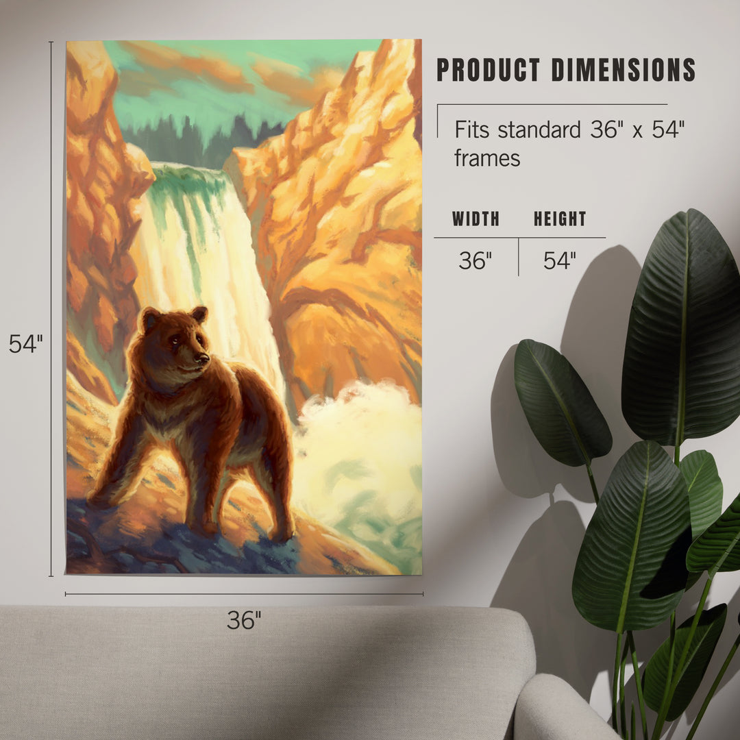 Bear, Falls, Oil Painting, Art & Giclee Prints