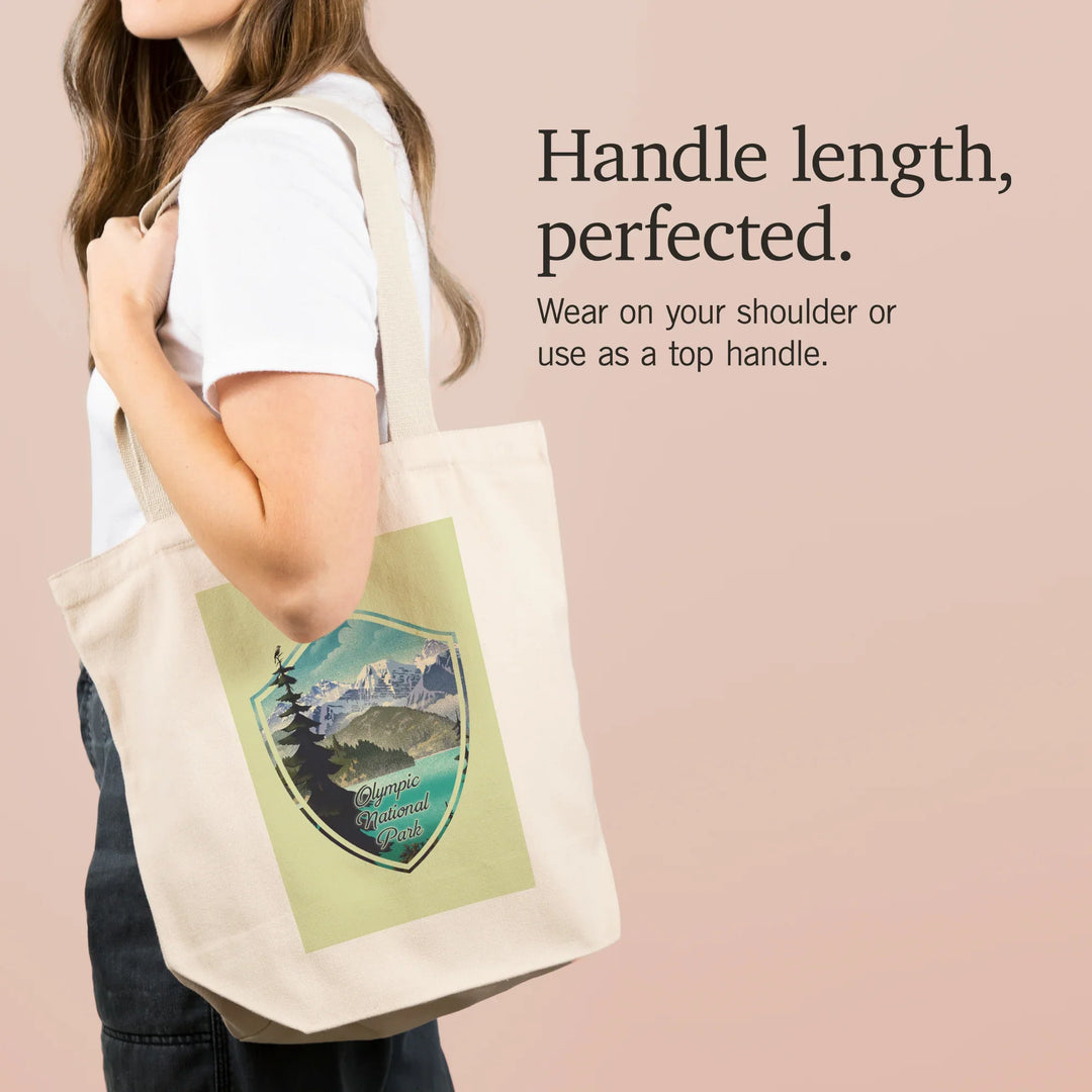 Olympic National Park, Washington, Lithograph Series, Lake and Mountains,, Tote Bag