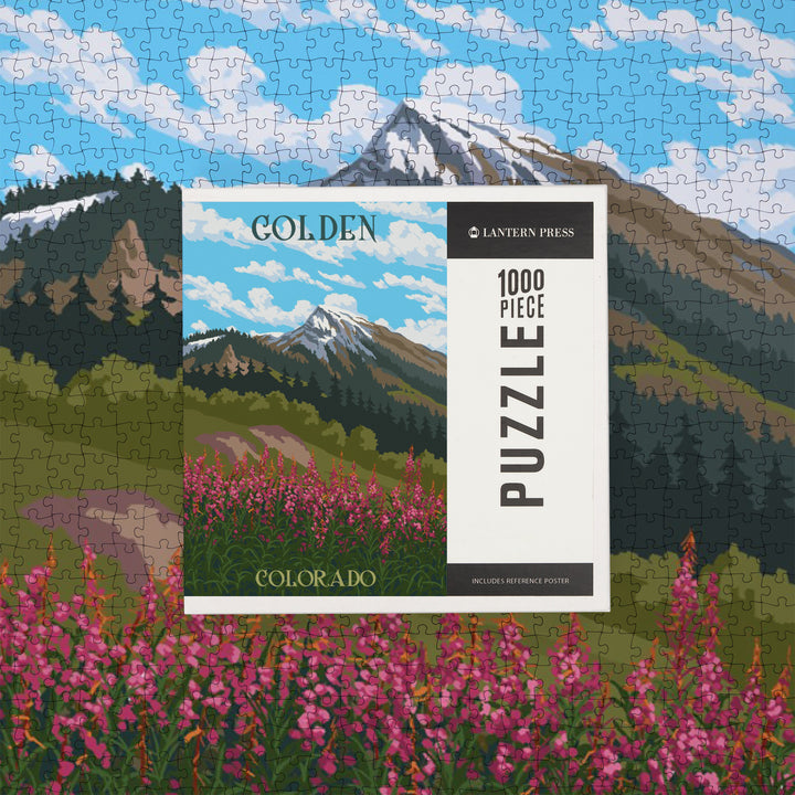 Golden, Colorado, Fireweed and Mountain, 1000 Piece Jigsaw Puzzle