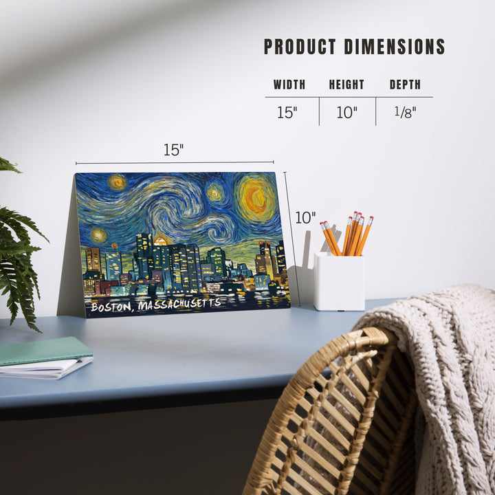 Boston, Massachusetts, Starry Night City 78711, Wood Sign and Postcards