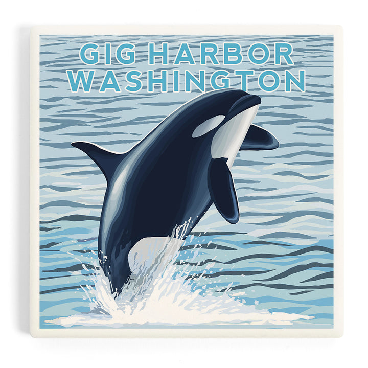 Gig Harbor, Washington, Orca Whale Jumping, Coasters