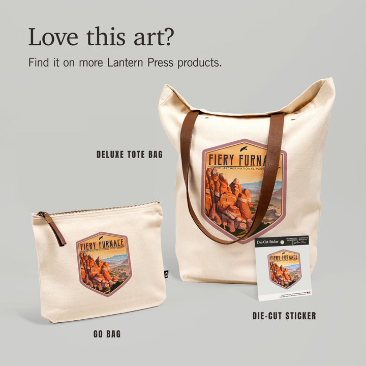 Fiery Furnace, Arches National Park, Lithograph National Park Series, Contour, Vinyl Sticker Sticker Lantern Press 