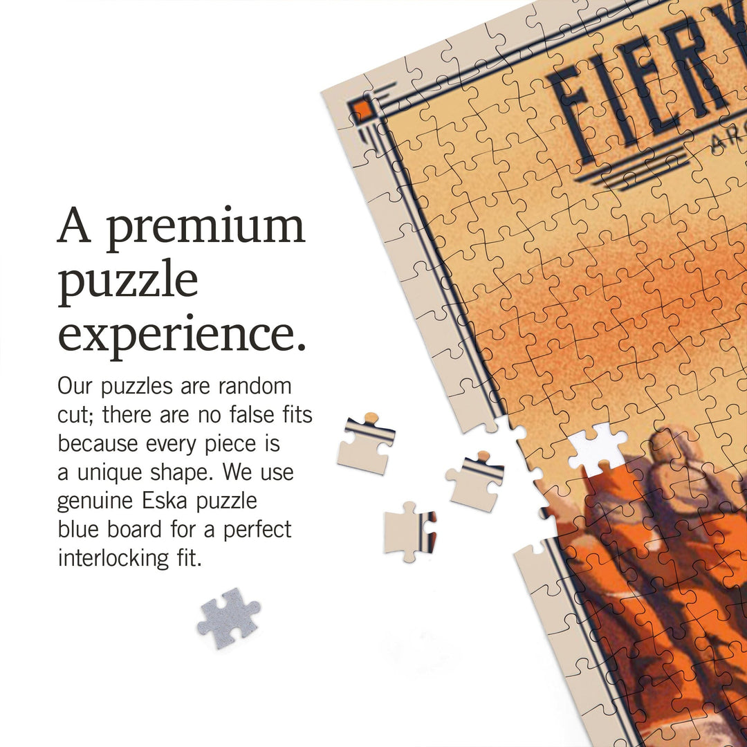 Fiery Furnace, Arches National Park, Lithograph National Park Series, Jigsaw Puzzle - Lantern Press
