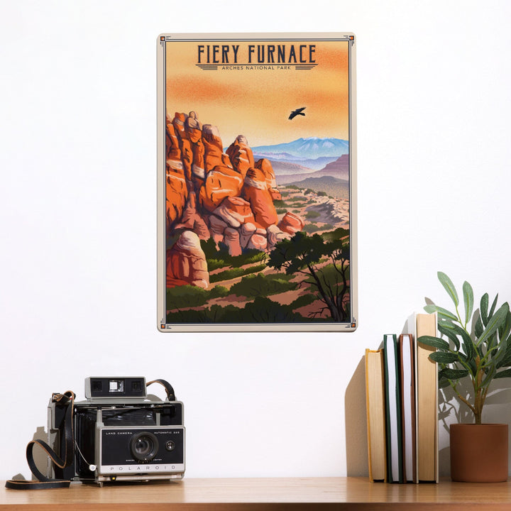 Fiery Furnace, Arches National Park, Lithograph National Park Series, Metal Signs Metal Lantern Press 