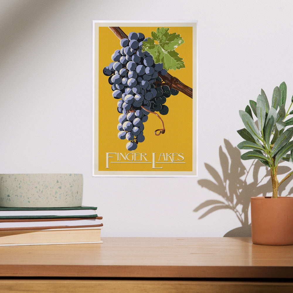 Finger Lakes, New York, Wine Grapes, Letterpress, Art & Giclee Prints - Lantern Press