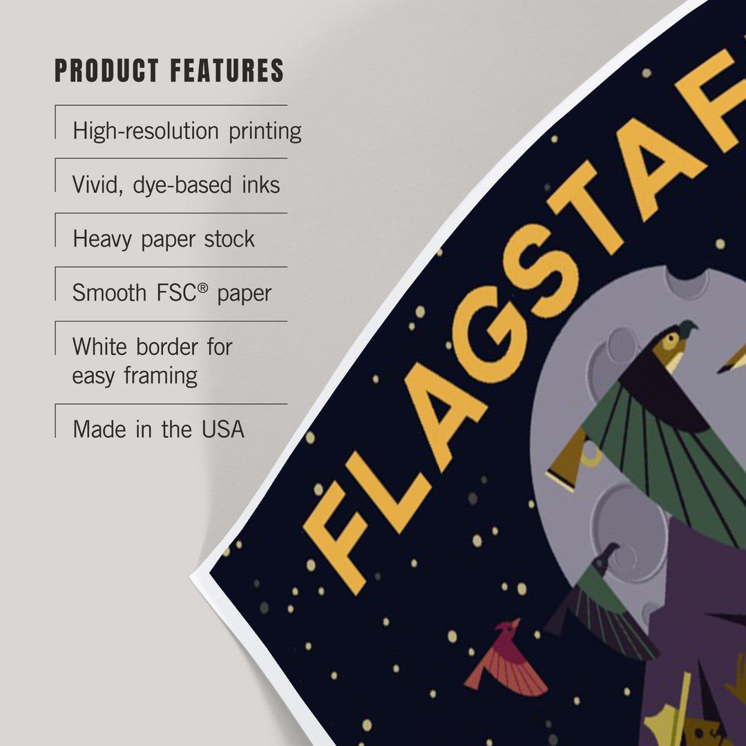 Flagstaff, Arizona, Desert at Night, Geometric, Art & Giclee Prints Art Lantern Press 