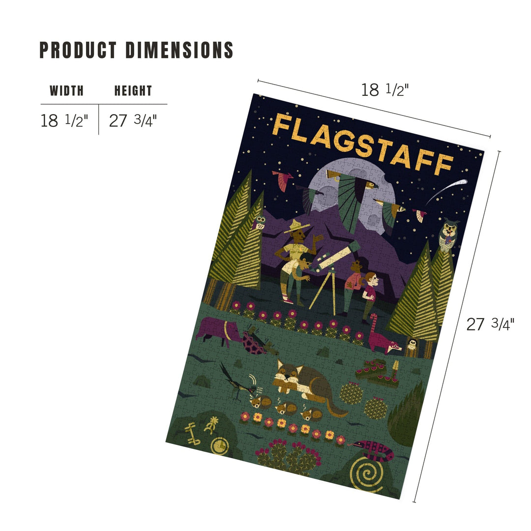 Flagstaff, Arizona, Desert at Night, Geometric, Jigsaw Puzzle Puzzle Lantern Press 