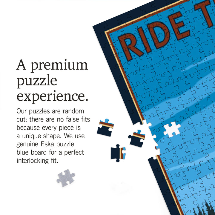 Flagstaff, Arizona, Ride the Trails, Mountain Bike Scene, Jigsaw Puzzle Puzzle Lantern Press 
