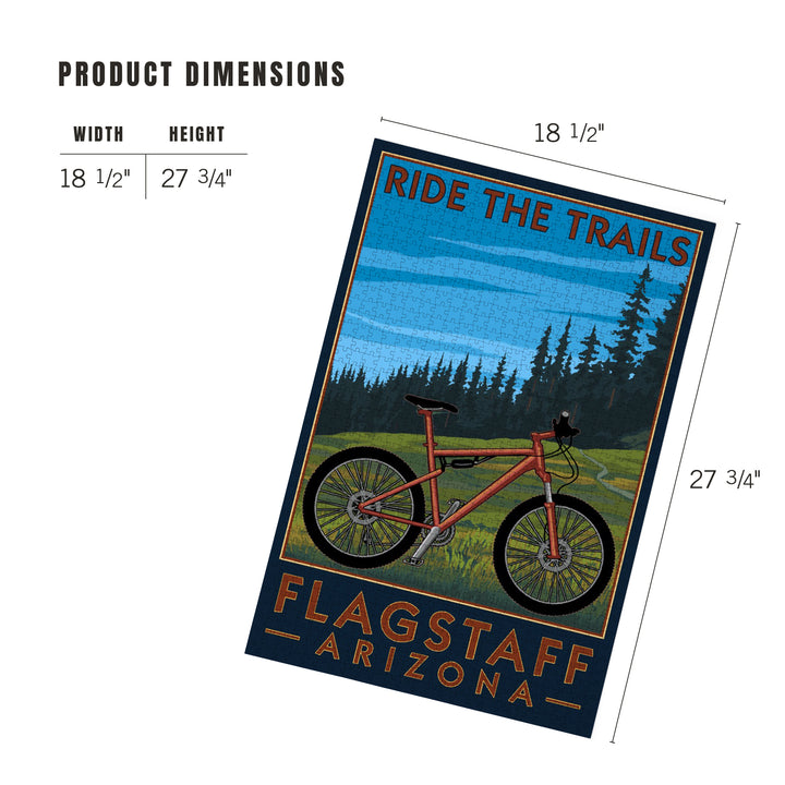 Flagstaff, Arizona, Ride the Trails, Mountain Bike Scene, Jigsaw Puzzle Puzzle Lantern Press 