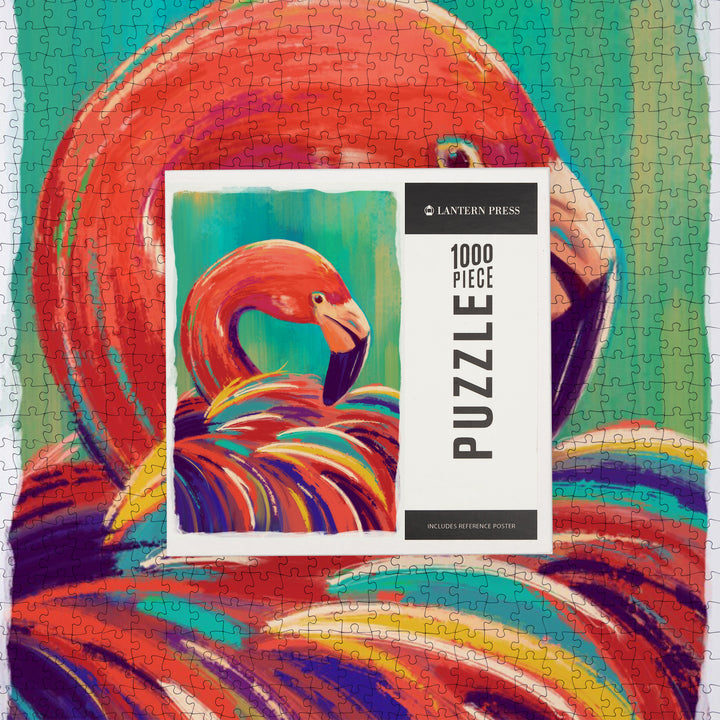 Flamingo, Vivid, Jigsaw Puzzle Puzzle Lantern Press 