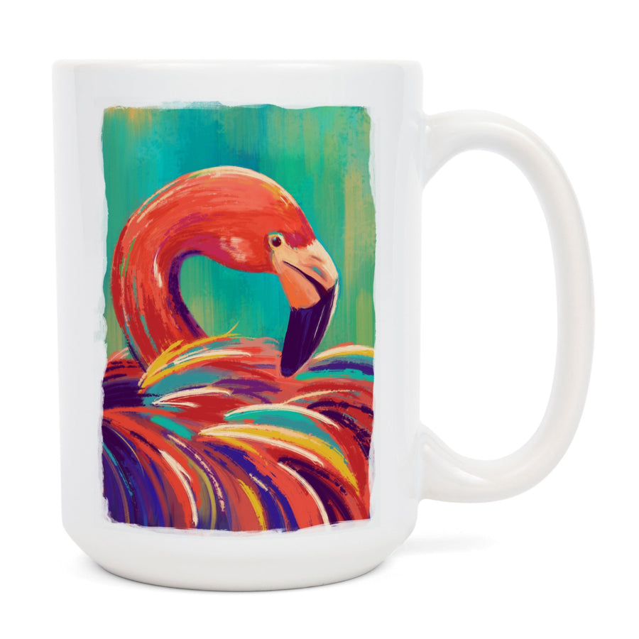 Flamingo, Vivid, Lantern Press Artwork, Ceramic Mug Mugs Lantern Press 