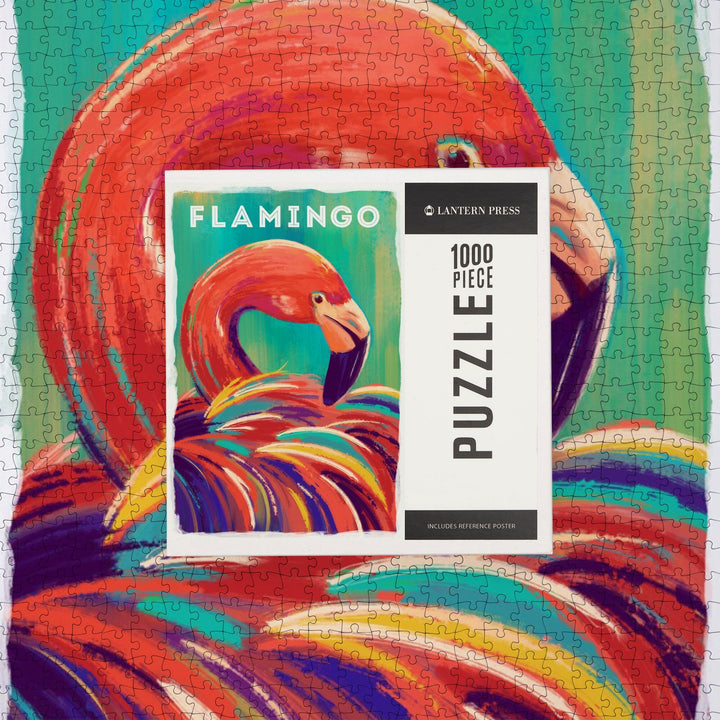 Flamingo, Vivid Series, Jigsaw Puzzle Puzzle Lantern Press 