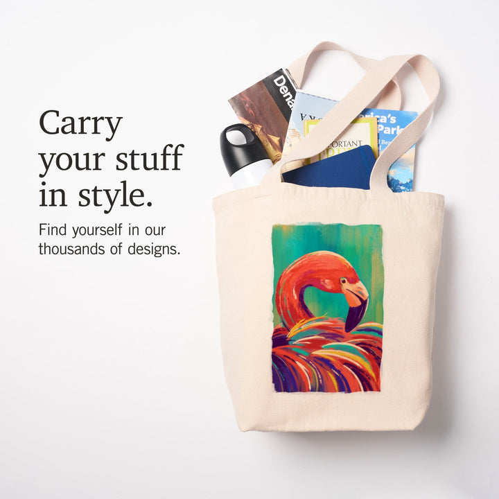 Flamingo, Vivid, Tote Bag Totes Lantern Press 