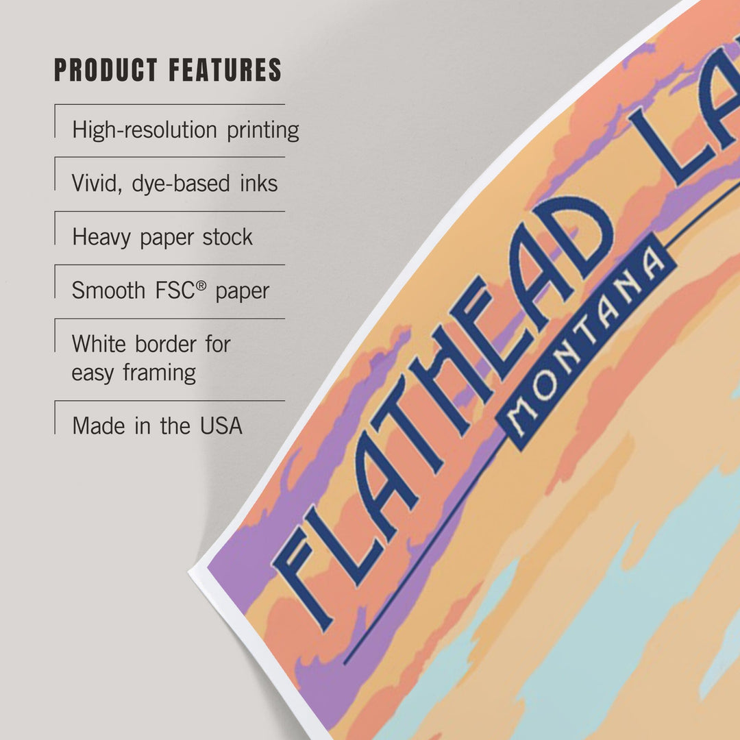 Flathead Lake, Montana, Canoe and Lake, Art & Giclee Prints Art Lantern Press 