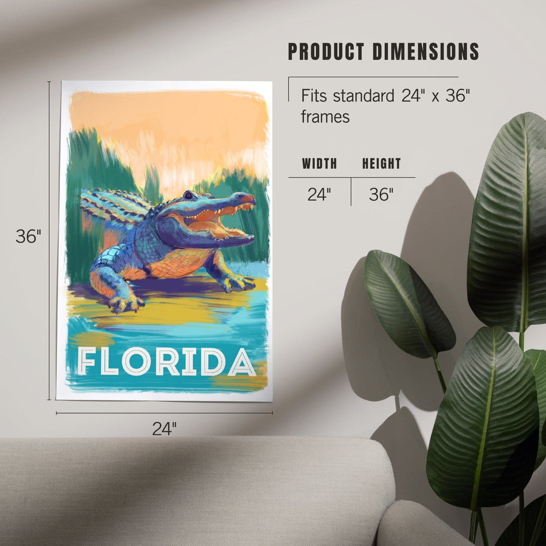 Florida, Alligator, Vivid, Art & Giclee Prints - Lantern Press