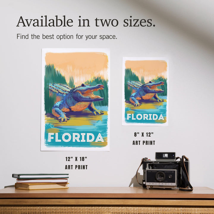 Florida, Alligator, Vivid, Art & Giclee Prints - Lantern Press