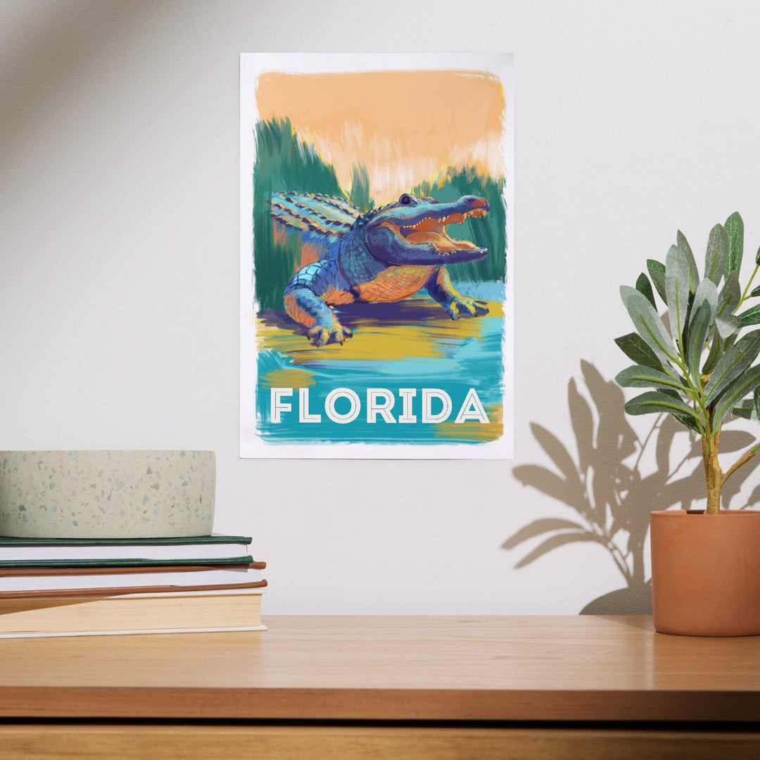 Florida, Alligator, Vivid, Art & Giclee Prints - Lantern Press