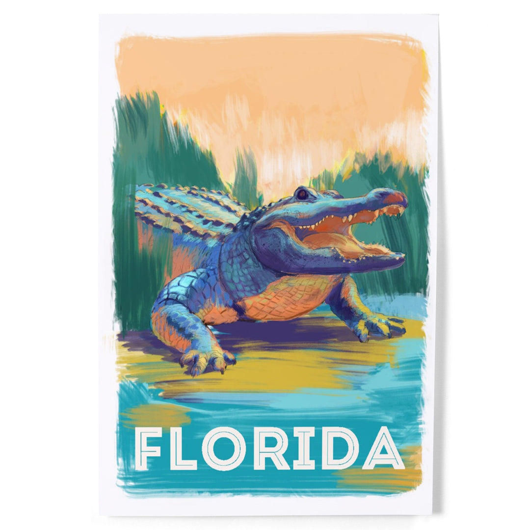 Florida, Alligator, Vivid, Art & Giclee Prints - Lantern Press