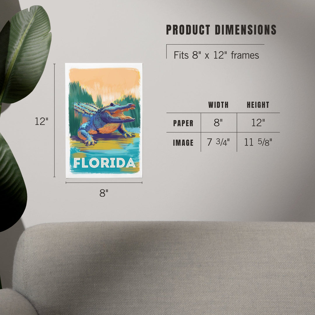 Florida, Alligator, Vivid, Art & Giclee Prints - Lantern Press