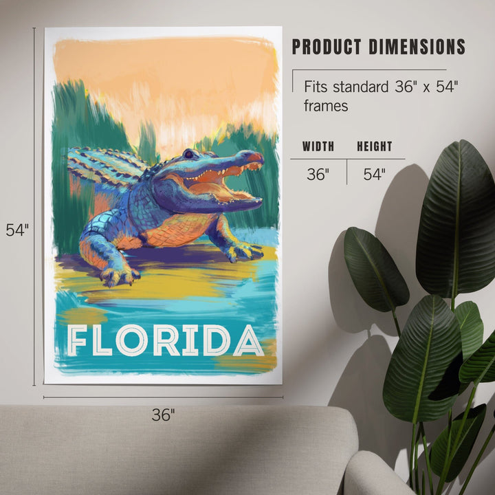 Florida, Alligator, Vivid, Art & Giclee Prints - Lantern Press