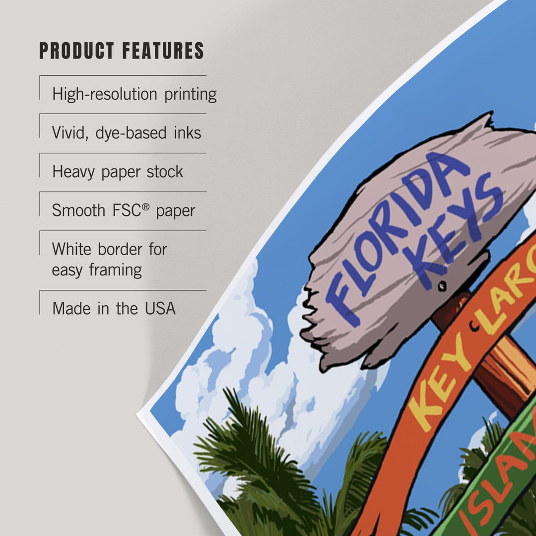 Florida Keys, Destinations Sign, Art & Giclee Prints Art Lantern Press 