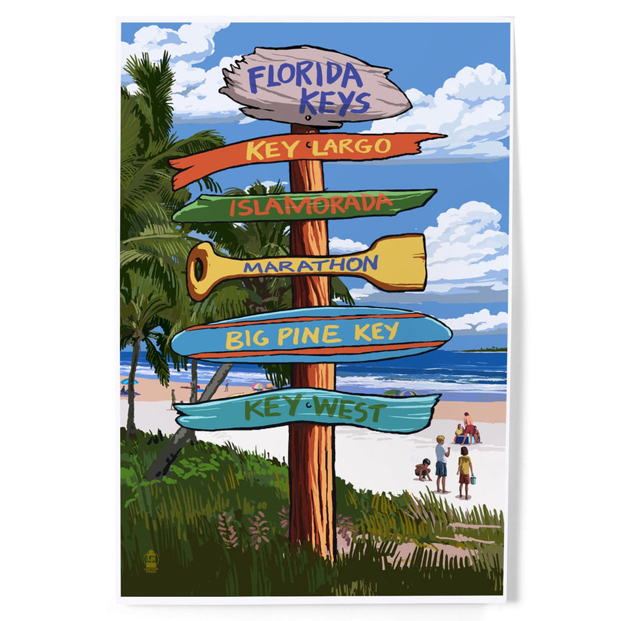Florida Keys, Destinations Sign, Art & Giclee Prints Art Lantern Press 