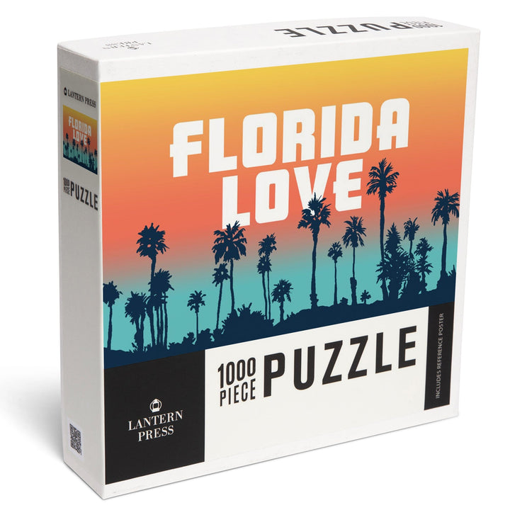 Florida Love, Palm Trees, Sunset, Jigsaw Puzzle Puzzle Lantern Press 