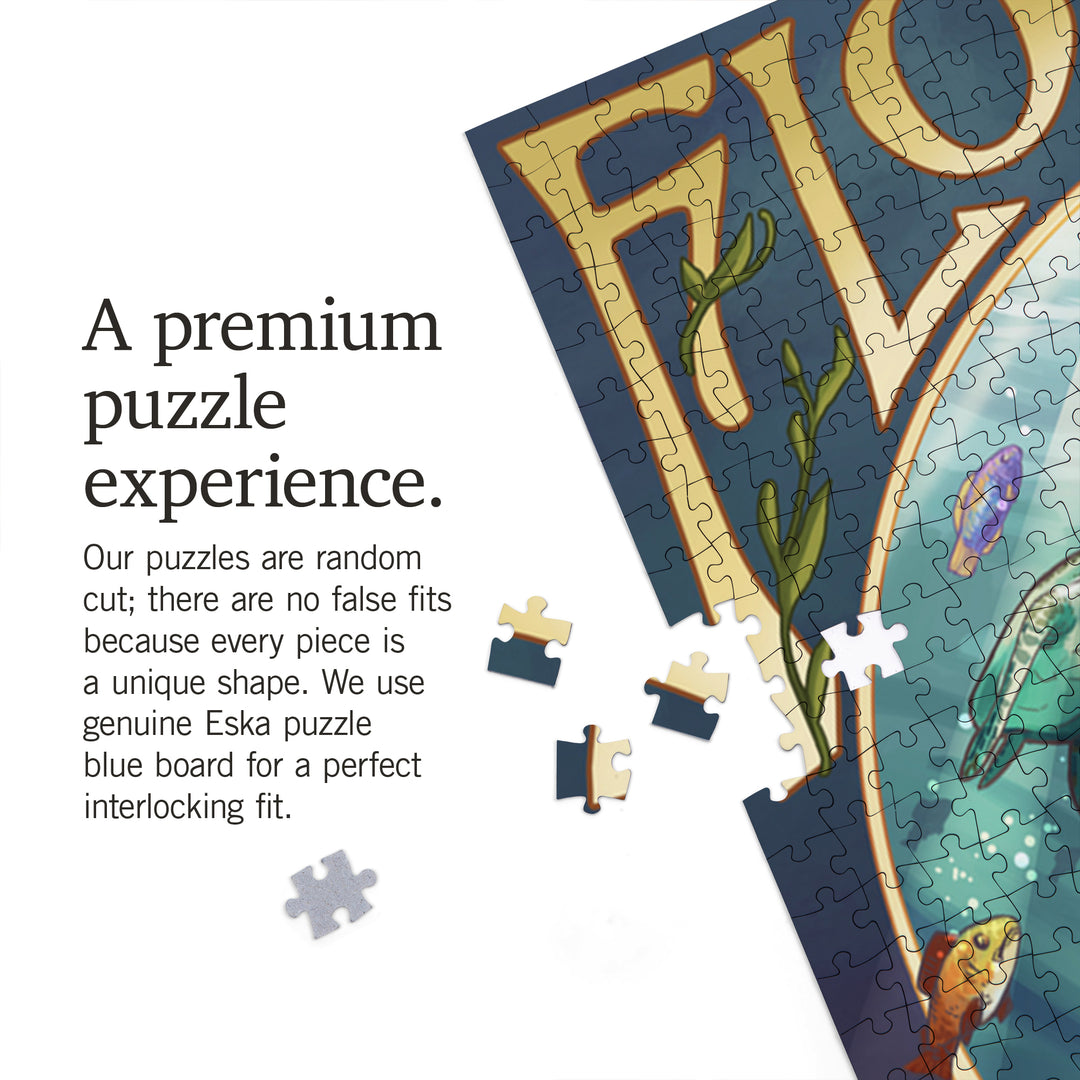 Florida, Mermaid, Jigsaw Puzzle Puzzle Lantern Press 