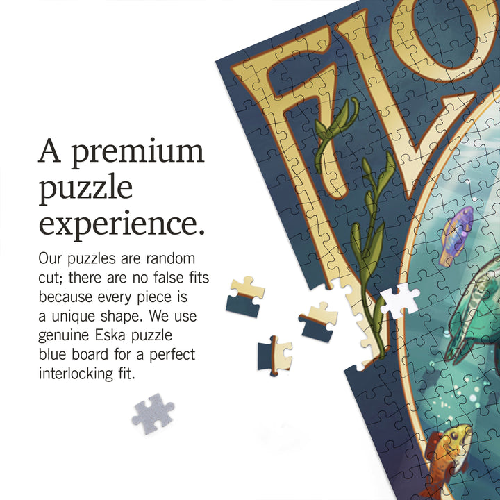 Florida, Mermaid, Jigsaw Puzzle Puzzle Lantern Press 