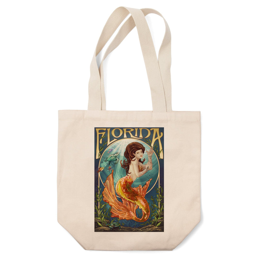 Florida, Mermaid, Tote Bag Totes Lantern Press 