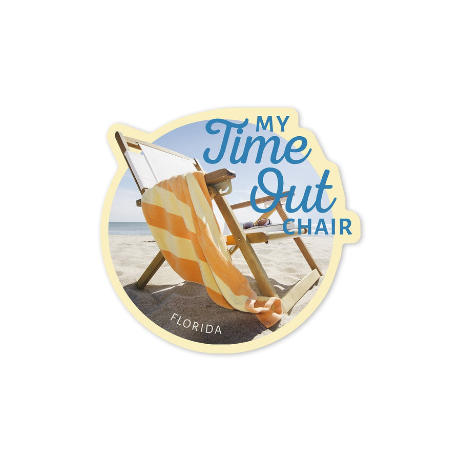 Florida, My Time Out Chair, Contour, Vinyl Sticker Sticker Lantern Press 