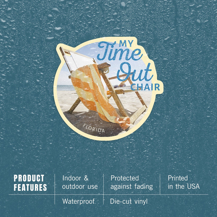 Florida, My Time Out Chair, Contour, Vinyl Sticker Sticker Lantern Press 