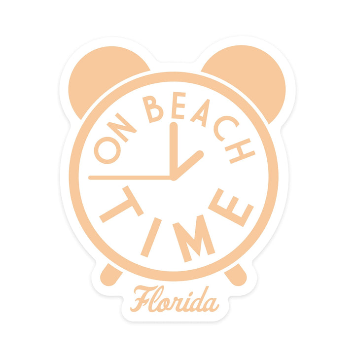 Florida, On Beach Time, Simply Said, Contour, Vinyl Sticker - Lantern Press