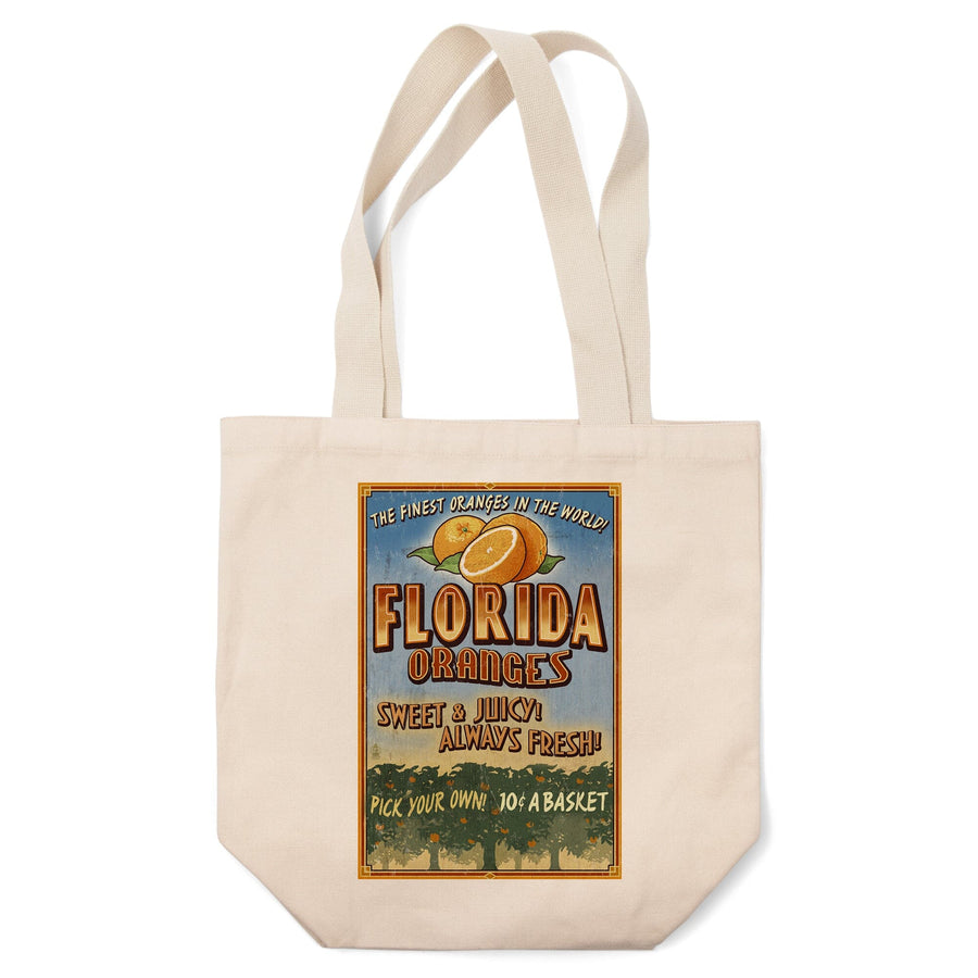 Florida, Orange Grove Vintage Sign, Tote Bag Totes Lantern Press 