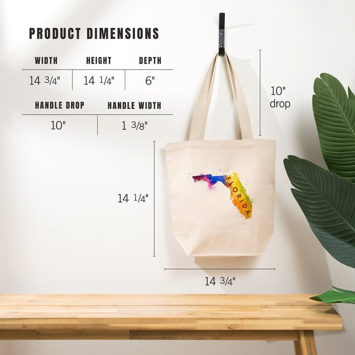 Florida, State Abstract, Watercolor,, Tote Bag Totes Lantern Press 