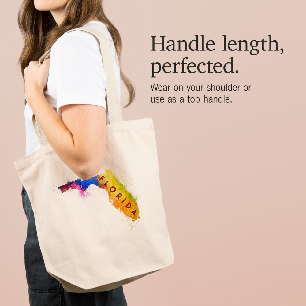 Florida, State Abstract, Watercolor,, Tote Bag Totes Lantern Press 