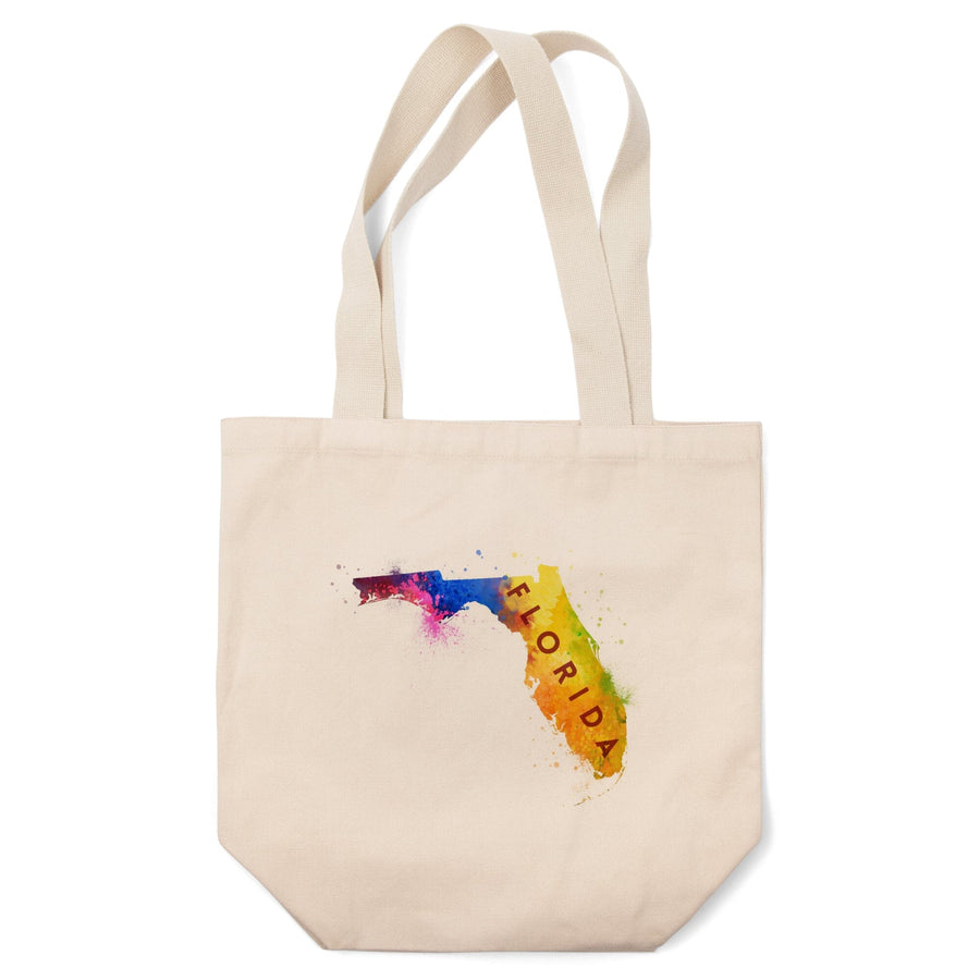 Florida, State Abstract, Watercolor,, Tote Bag Totes Lantern Press 