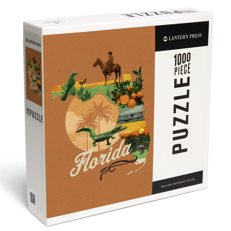 Florida, State Photomontage, State Series, Jigsaw Puzzle Puzzle Lantern Press 
