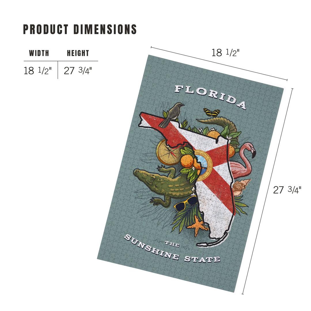 Florida, State Treasure Trove, State Series, Jigsaw Puzzle Puzzle Lantern Press 
