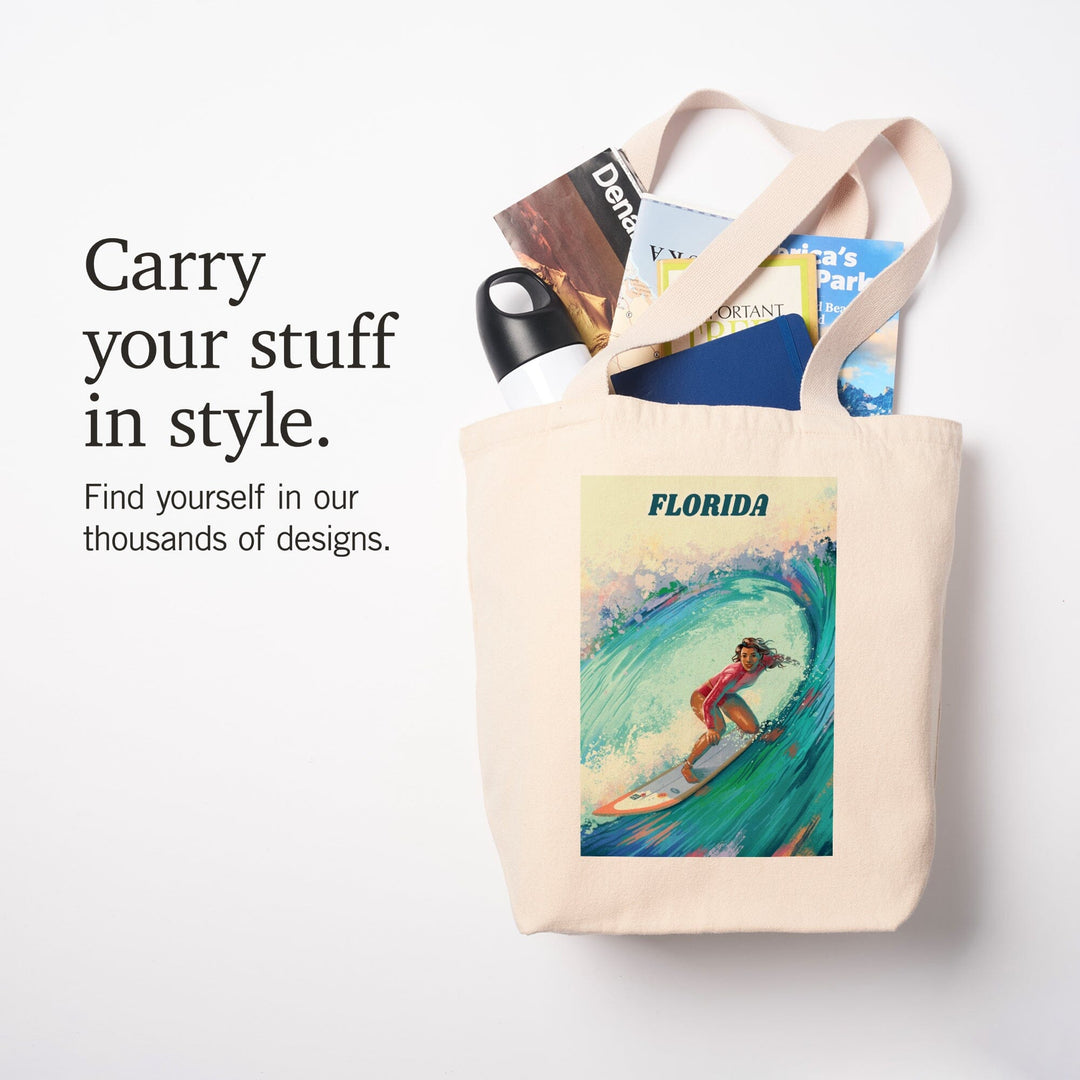 Florida, Vitamin Sea, Coastal Series, Surfer Girl, Tote Bag Totes Lantern Press 