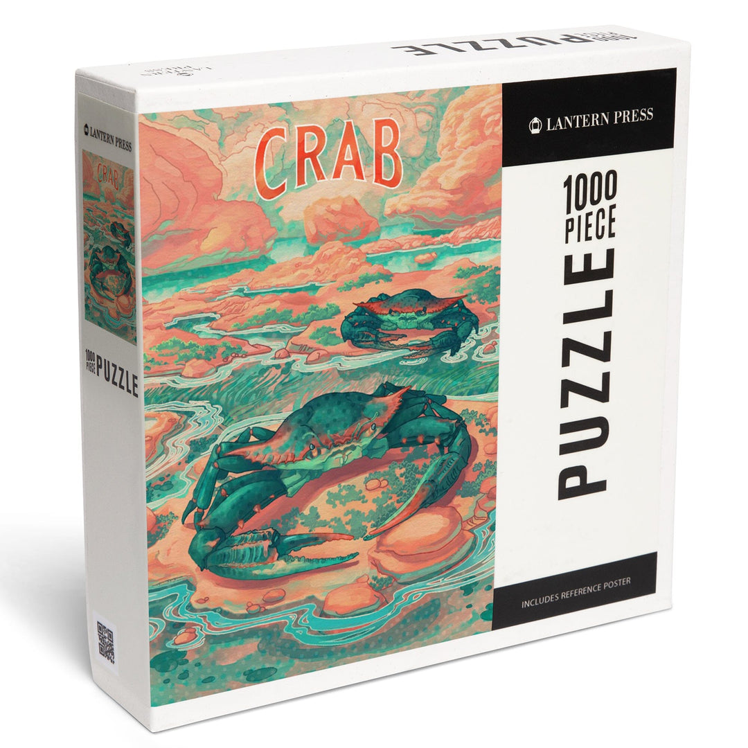Fluid Linework, Crab, Jigsaw Puzzle Puzzle Lantern Press 
