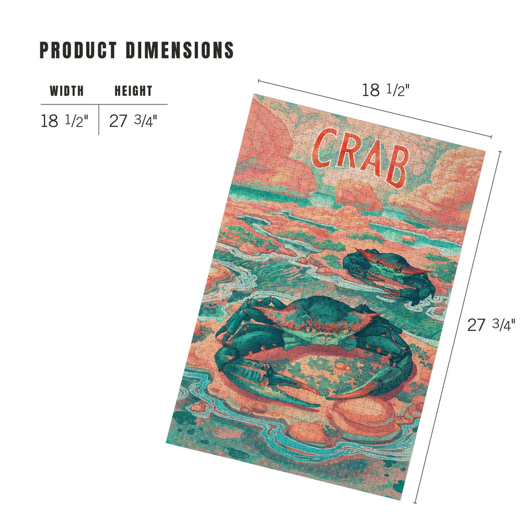 Fluid Linework, Crab, Jigsaw Puzzle Puzzle Lantern Press 