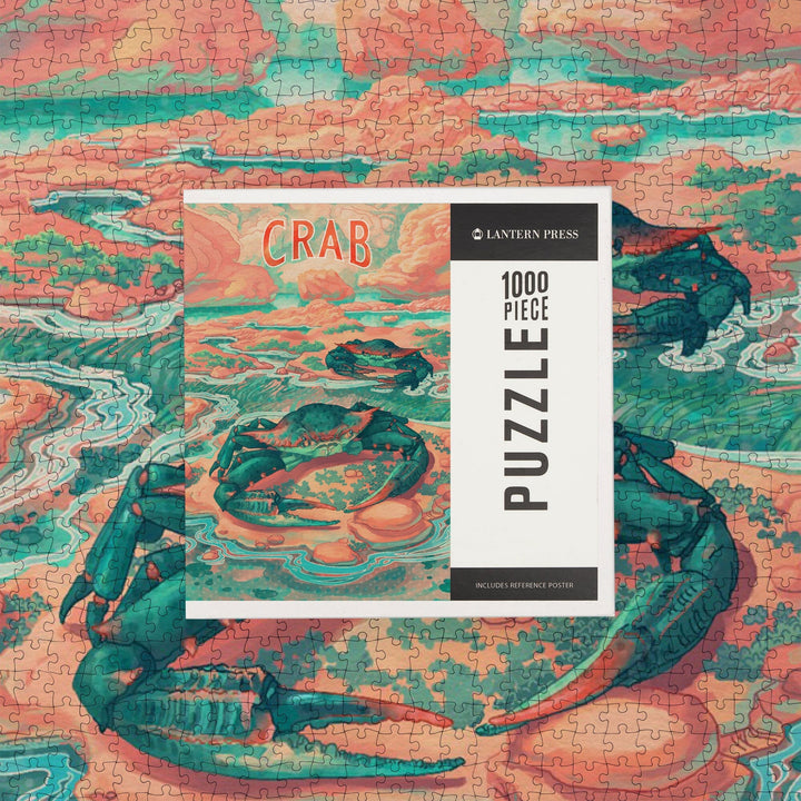 Fluid Linework, Crab, Jigsaw Puzzle Puzzle Lantern Press 