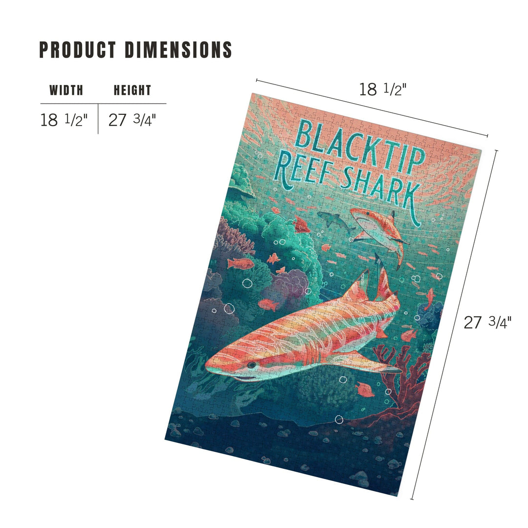 Fluid Linework, Reef Shark, Jigsaw Puzzle Puzzle Lantern Press 