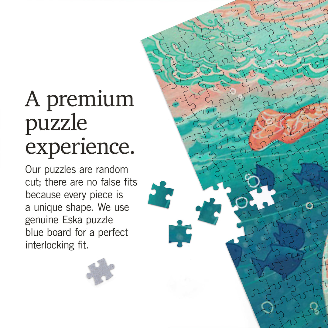 Fluid Linework, Stingray, Jigsaw Puzzle Puzzle Lantern Press 