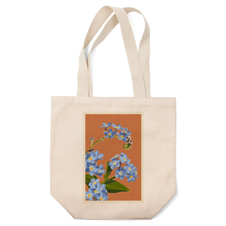 Forget-Me-Nots, Letterpress, Tote Bag Totes Lantern Press 