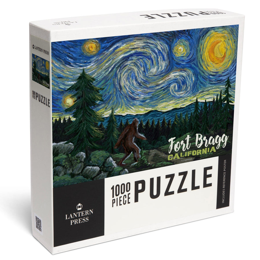 Fort Bragg, California, Bigfoot Starry Night, Jigsaw Puzzle Puzzle Lantern Press 