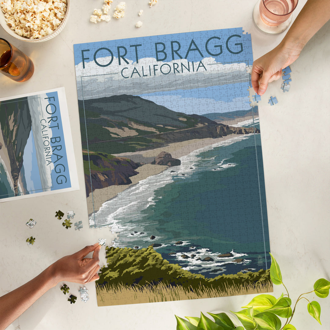 Fort Bragg, California, Coast Scene, Jigsaw Puzzle Puzzle Lantern Press 