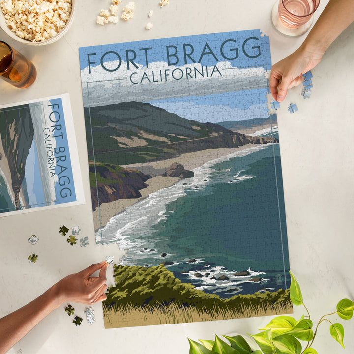Fort Bragg, California, Coast Scene, Jigsaw Puzzle Puzzle Lantern Press 