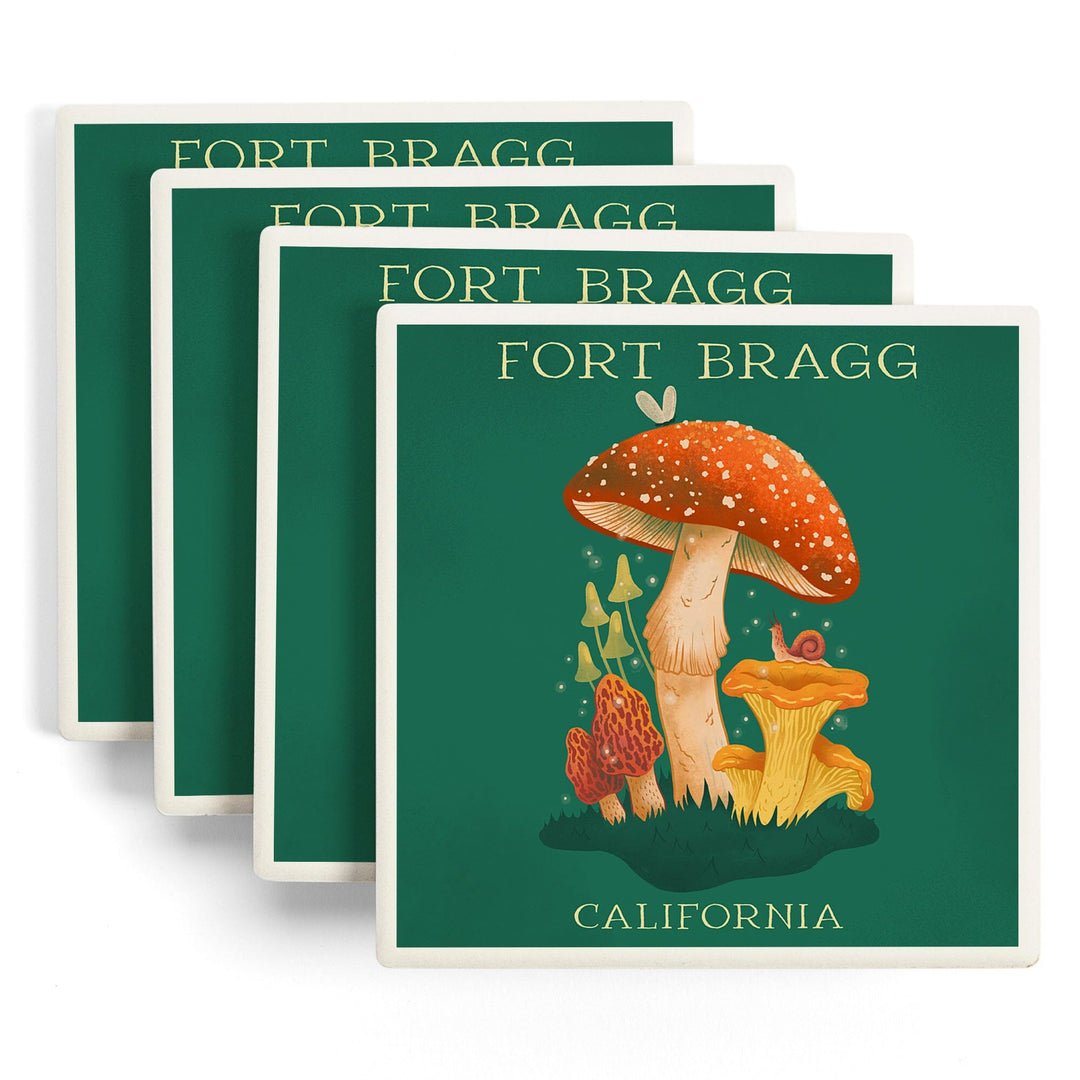 Fort Bragg, California, Mushroom Cluster, Coasters Coasters Lantern Press 